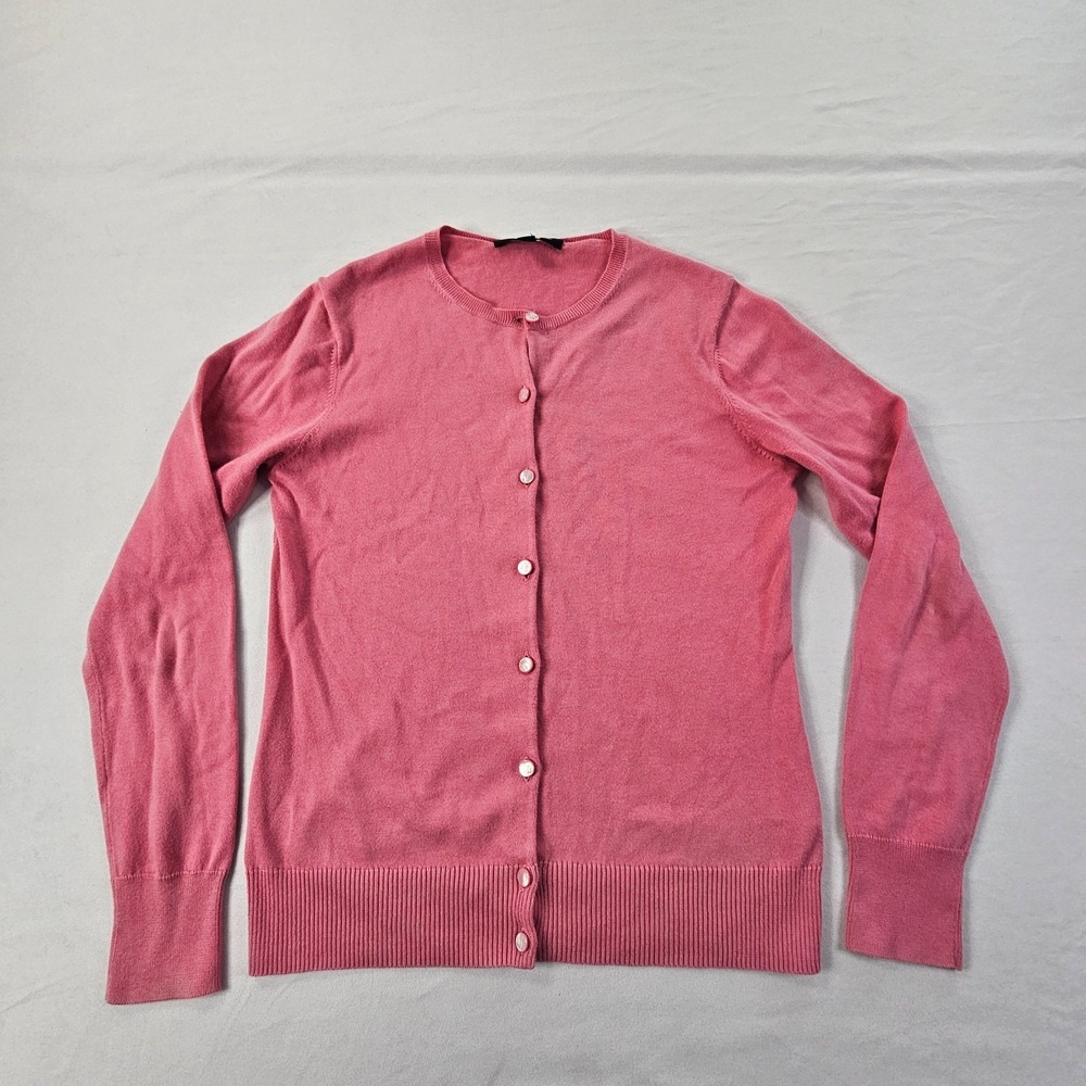 Brooks‎ Brothers Pink Long Sleeve Lightweight Button-Up Sweater Women's L